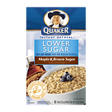 Quaker Lower Sugar 50% less sugar maple & brown sugar flavor instant oatmeal, 10-packets Full-Size Picture